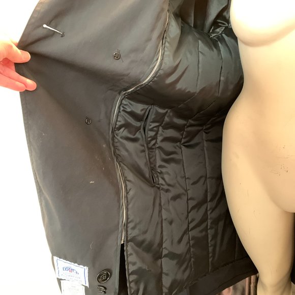 DS CP Garrison Collection men's black trench coat size 40R zip out lining - Picture 10 of 16